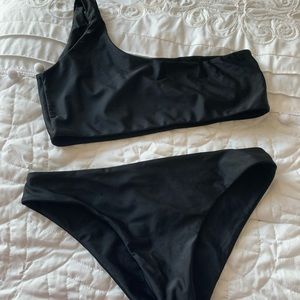 Za full size small black one shoulder high waist